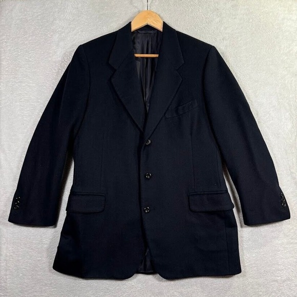 Tom James Holland & Sherry Navy Cashmere Flannel Blazer 40R 3-Btn Surgeon‎ Cuff - Picture 1 of 14